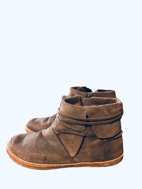 UGG Reid Moccasin Suede Wrap Ankle Boots 8